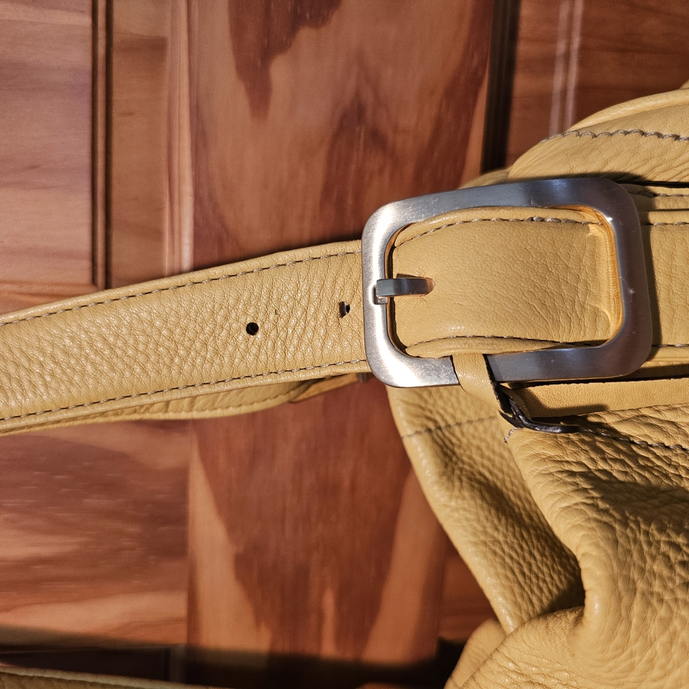 Cole Haan Yellow Leather Shoulder Bag with Slouchy Design - Picture 13 of 16